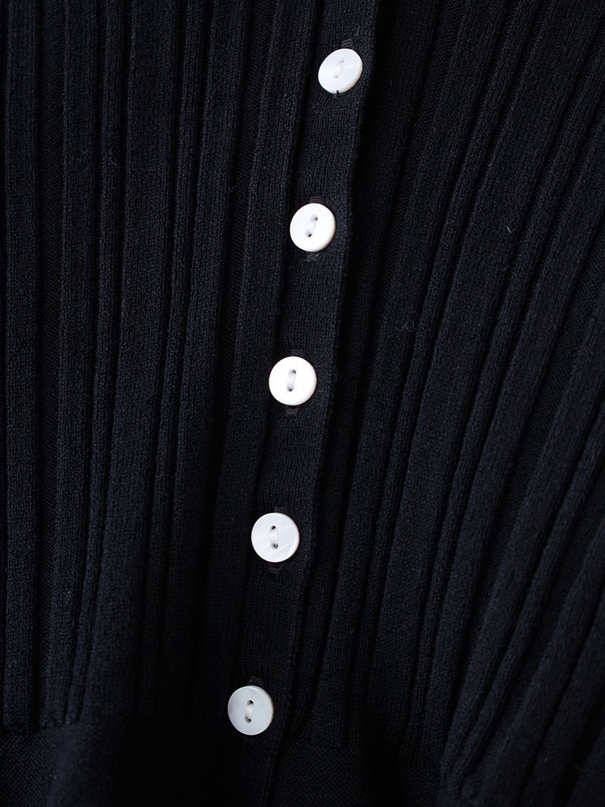 SNIDEL「ヘムフリルランダムリブカーディガン」|カーディガン|