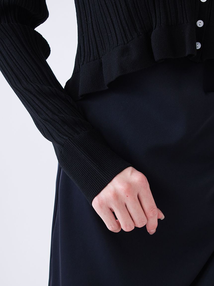 SNIDEL「ヘムフリルランダムリブカーディガン」|カーディガン|