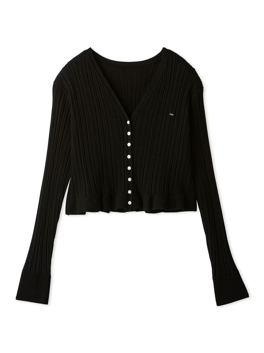 SNIDEL「ヘムフリルランダムリブカーディガン」|カーディガン|BLK