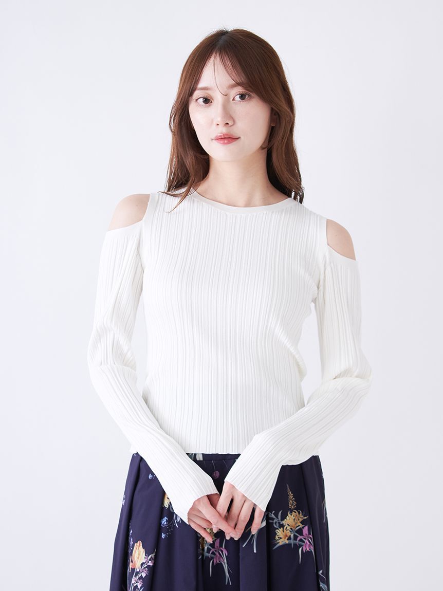 SNIDEL「ショルダースリットランダムリブプルオーバー」|ニット・セーター|