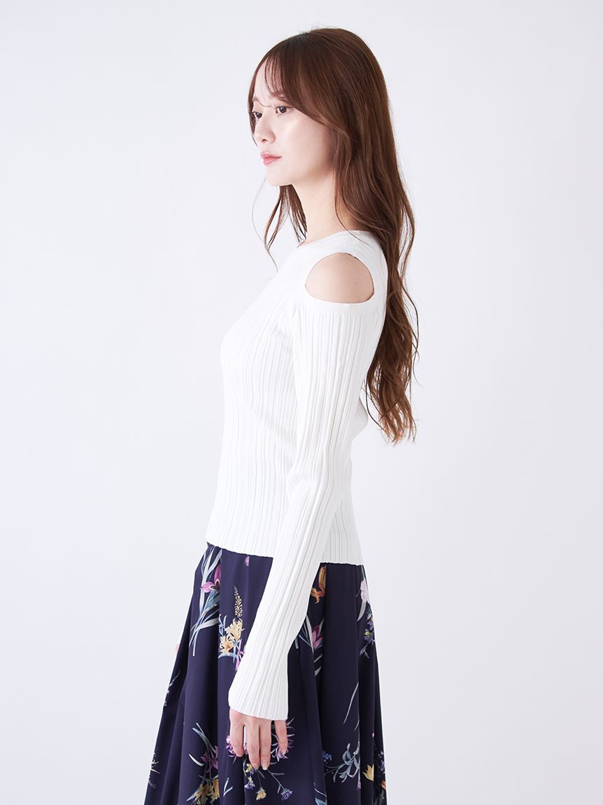 SNIDEL「ショルダースリットランダムリブプルオーバー」|ニット・セーター|