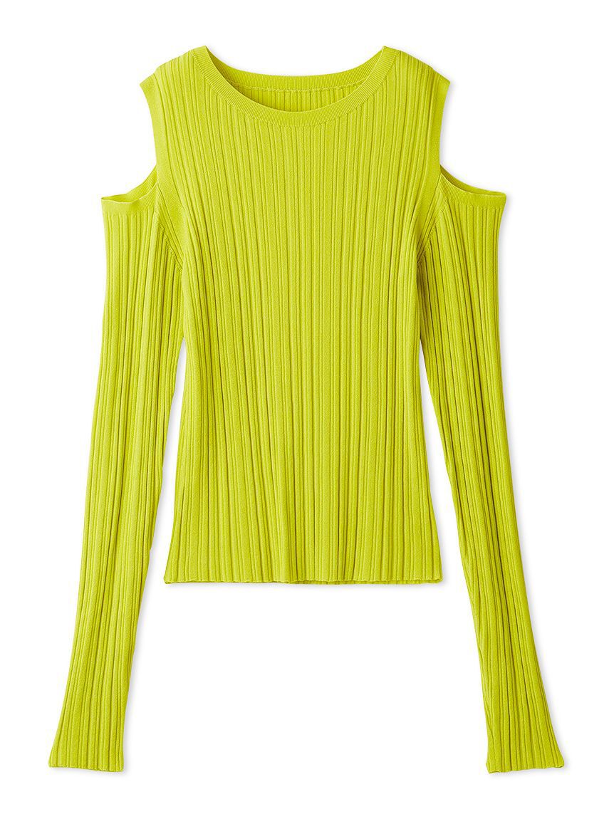 SNIDEL「ショルダースリットランダムリブプルオーバー」|ニット・セーター|YEL