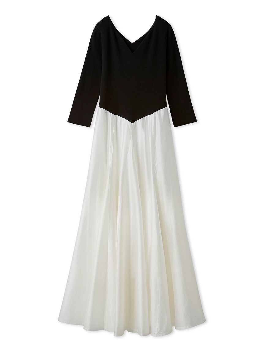 SNIDEL「ハートネックシアーフレアコンビワンピース」|ワンピース|MIX