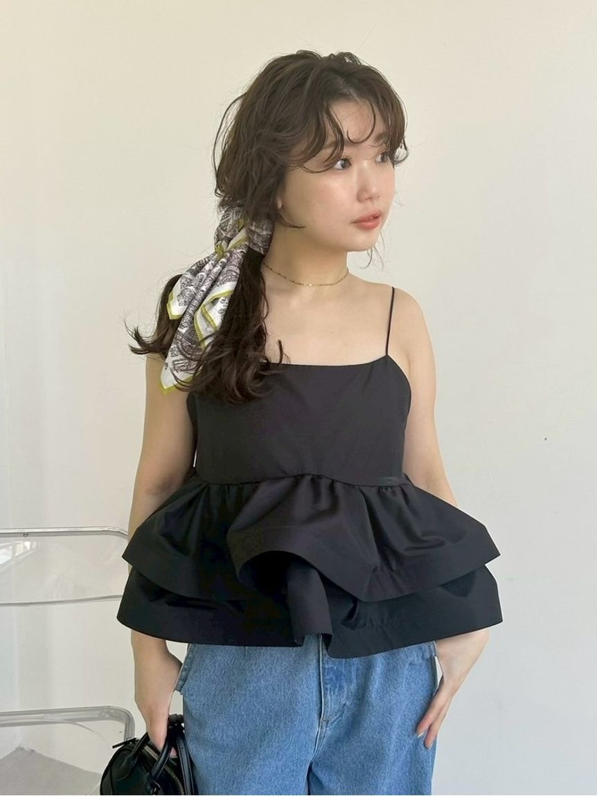 FRAY I.D「ラッフルヘムデザインキャミソール」|キャミソール|BLK