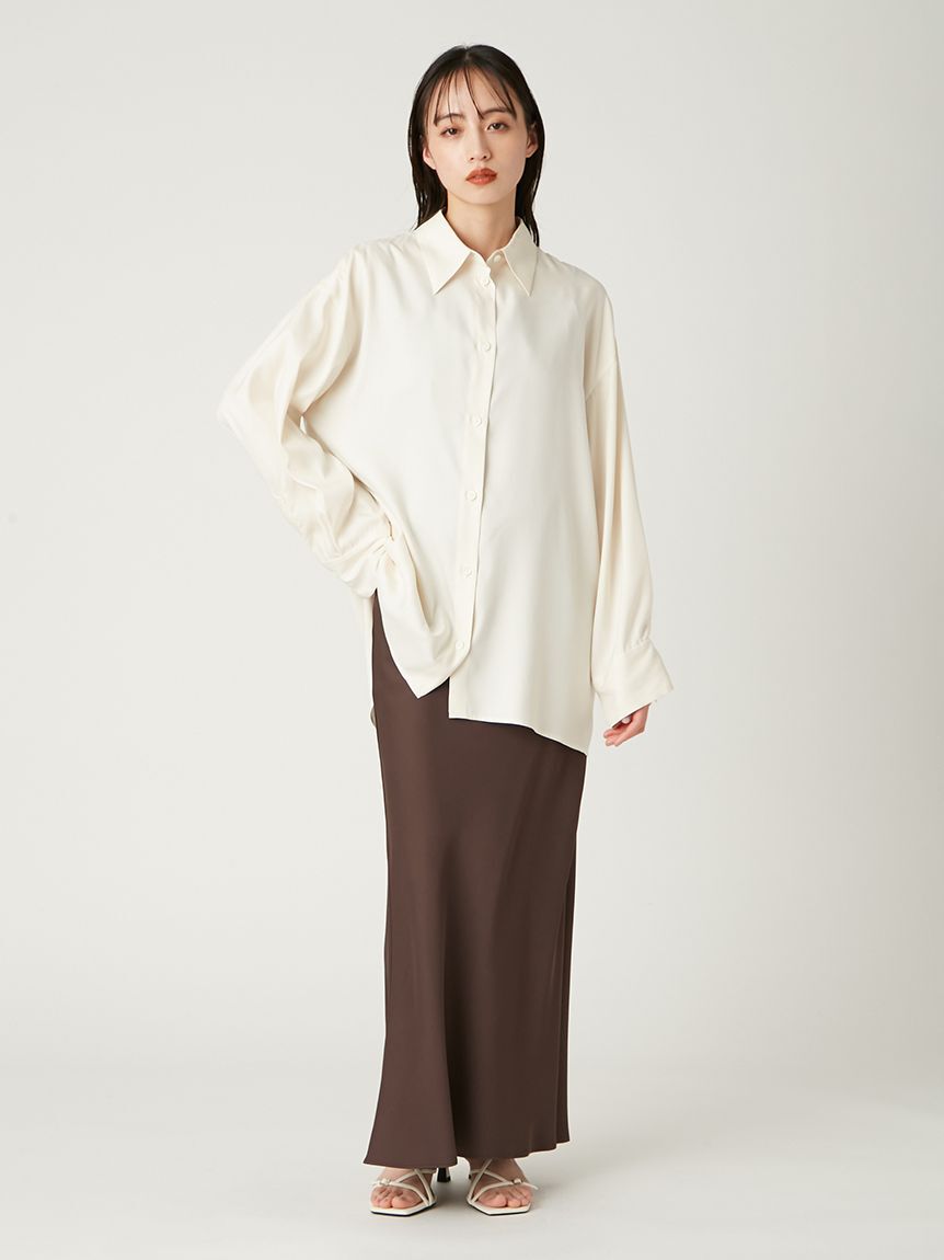 FRAY I.D「ウォッシャブルクールサテンシャツ／ウォッシャブル・接触冷感」|シャツ・ブラウス|