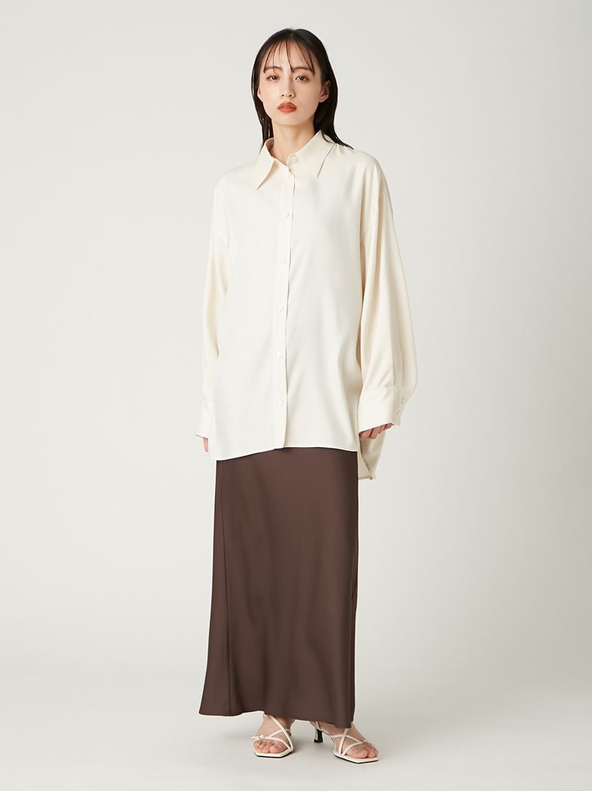 FRAY I.D「ウォッシャブルクールサテンシャツ／ウォッシャブル・接触冷感」|シャツ・ブラウス|