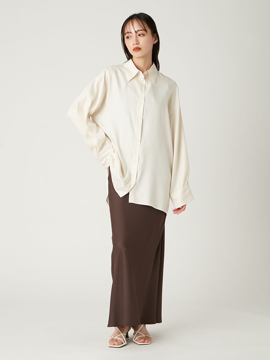 FRAY I.D「ウォッシャブルクールサテンシャツ／ウォッシャブル・接触冷感」|シャツ・ブラウス|