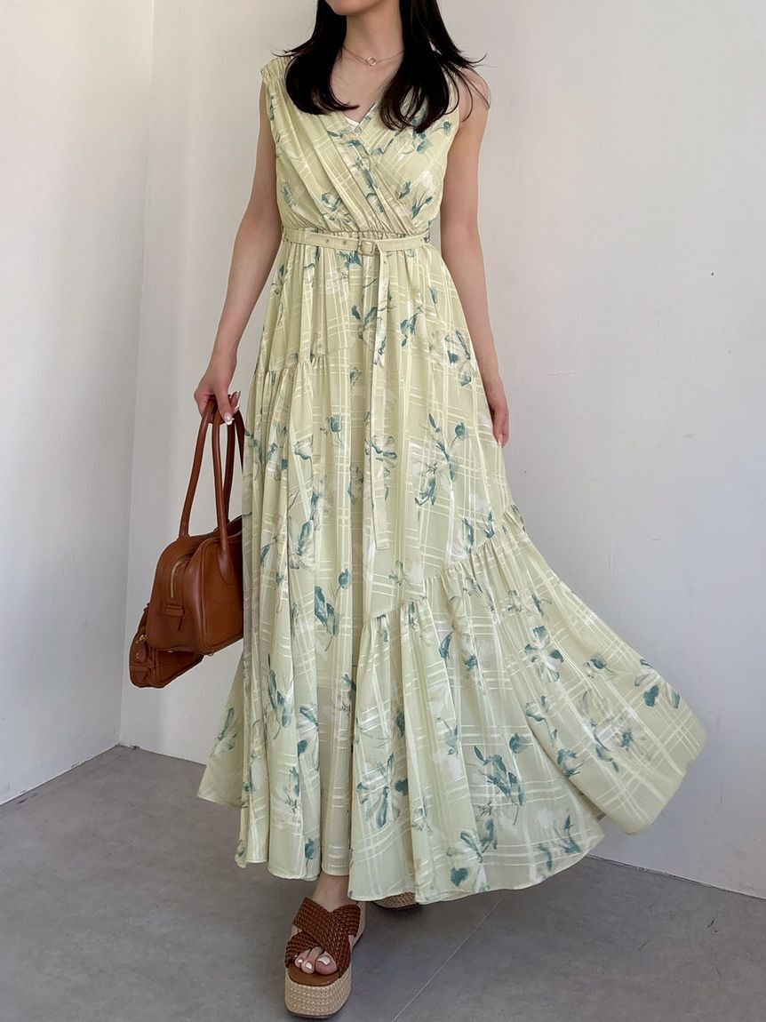 FRAY I.D「フラワープリントカシュクールワンピース／接触冷感」|ワンピース|