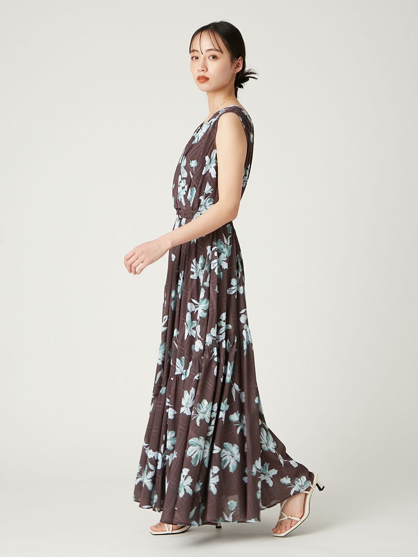 FRAY I.D「フラワープリントカシュクールワンピース／接触冷感」|ワンピース|