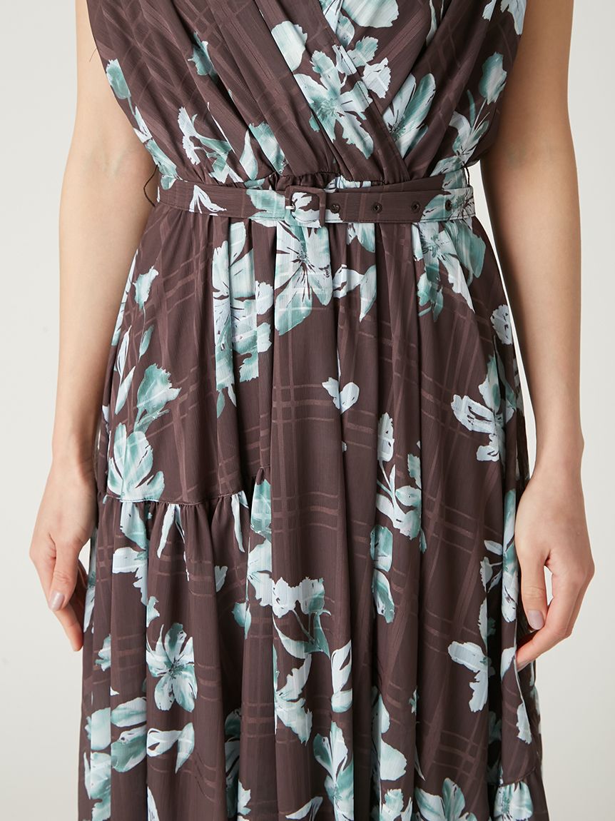 FRAY I.D「フラワープリントカシュクールワンピース／接触冷感」|ワンピース|