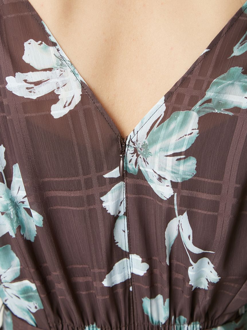 FRAY I.D「フラワープリントカシュクールワンピース／接触冷感」|ワンピース|