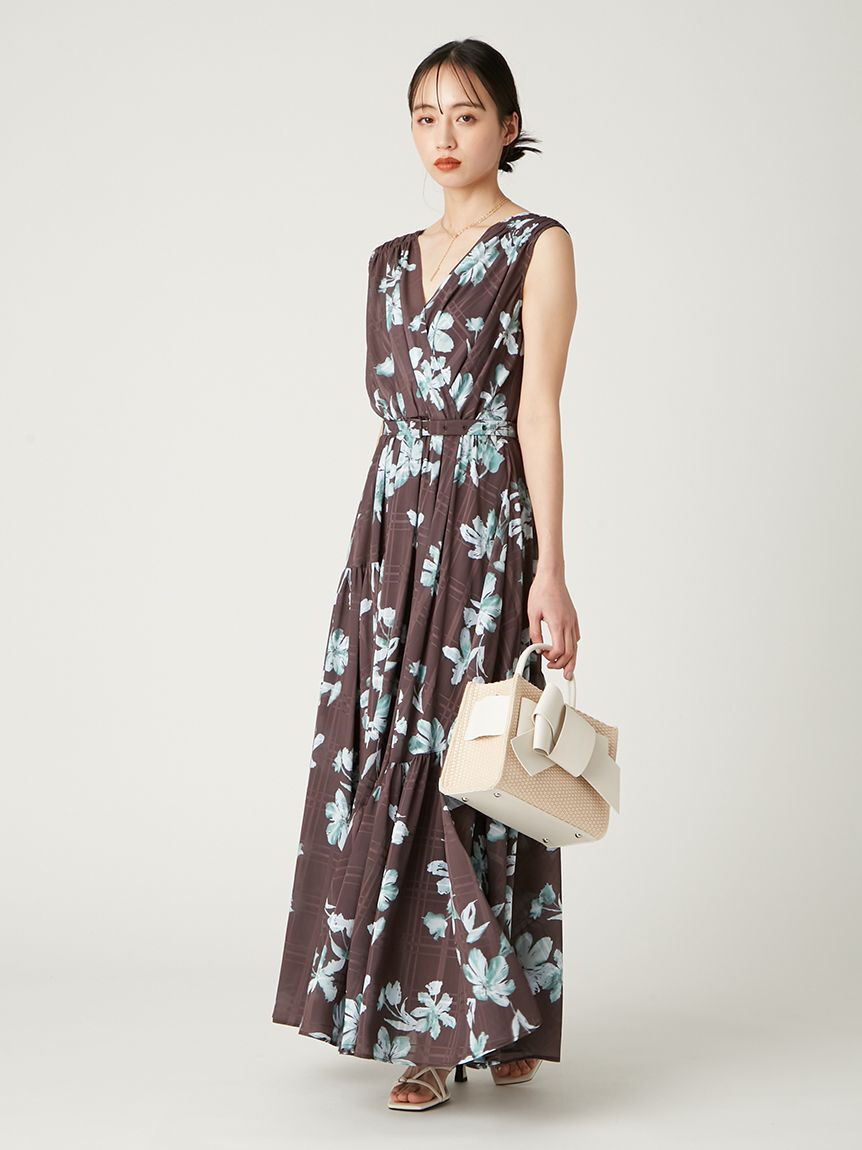 FRAY I.D「フラワープリントカシュクールワンピース／接触冷感」|ワンピース|