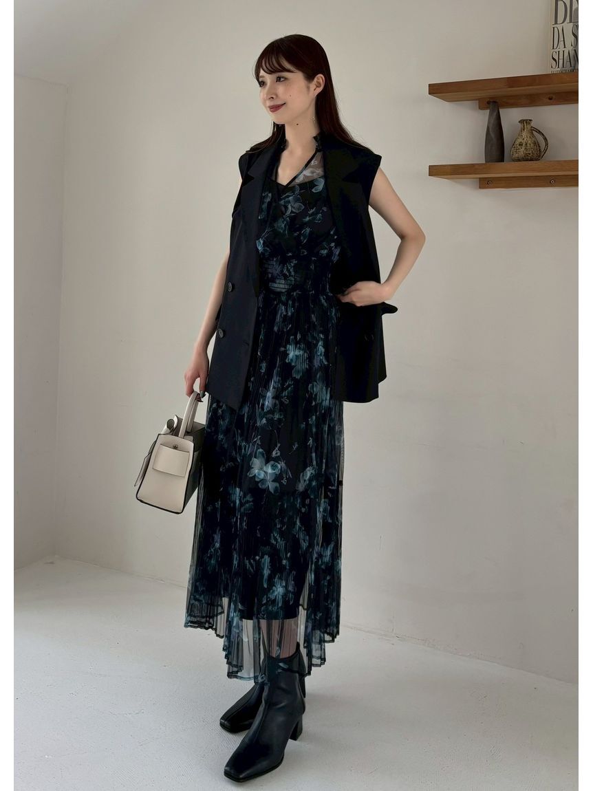 FRAY I.D「【00サイズ】シアーフラワープリーツワンピース」|ワンピース|