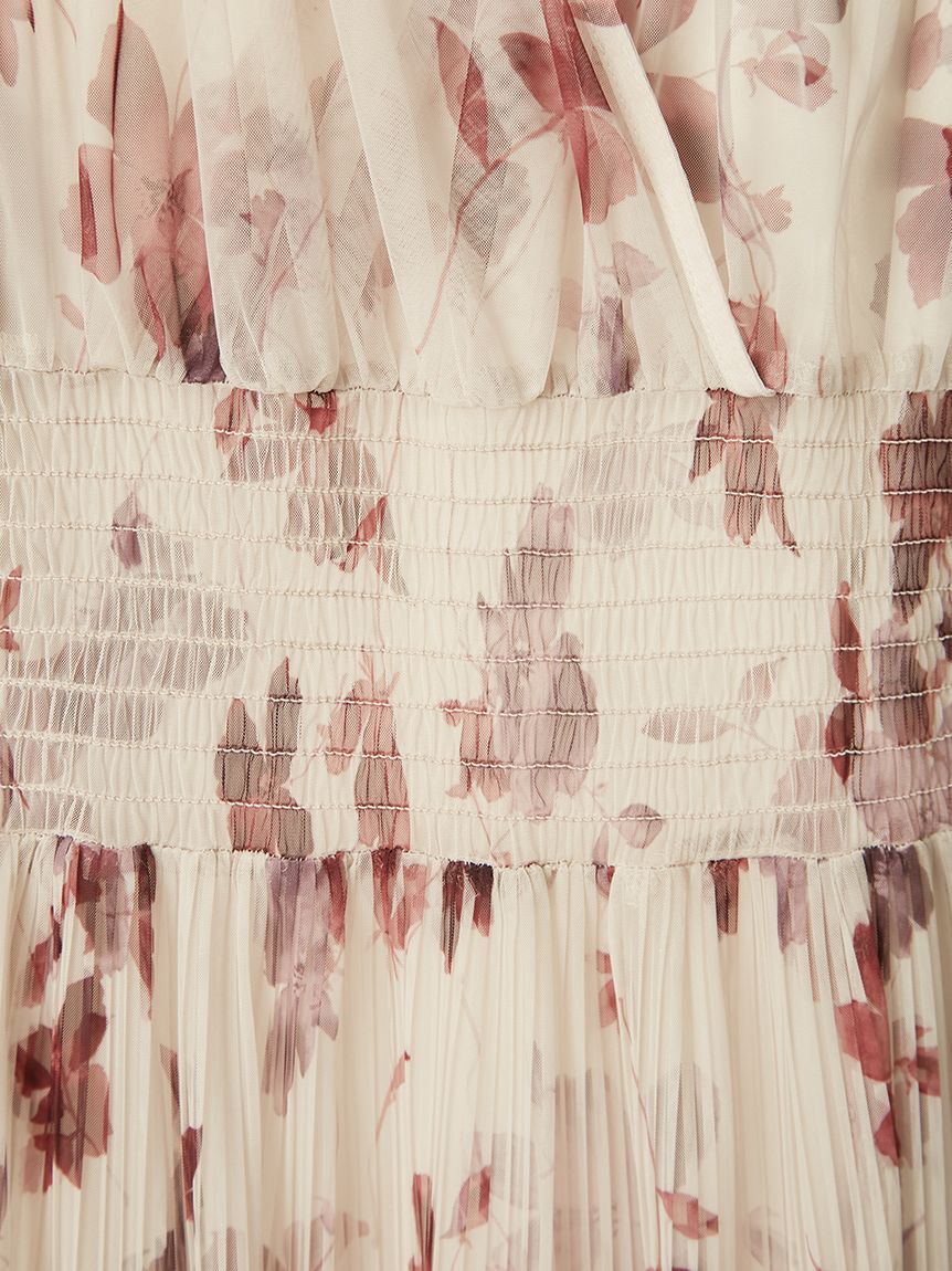 FRAY I.D「【00サイズ】シアーフラワープリーツワンピース」|ワンピース|