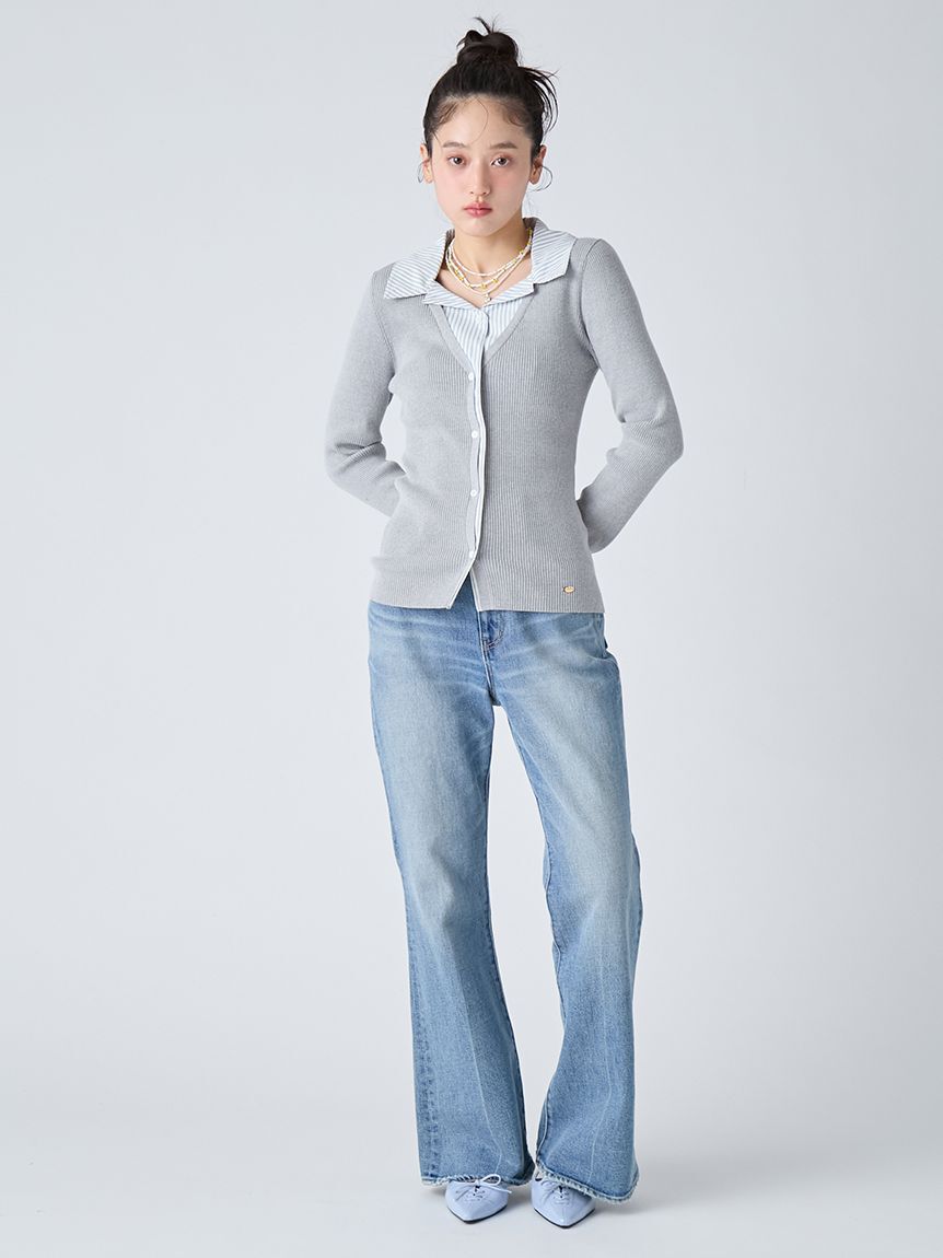 LILY BROWN「【WEB限定00サイズ】ストレッチセミフレアデニムパンツ」|デニム|