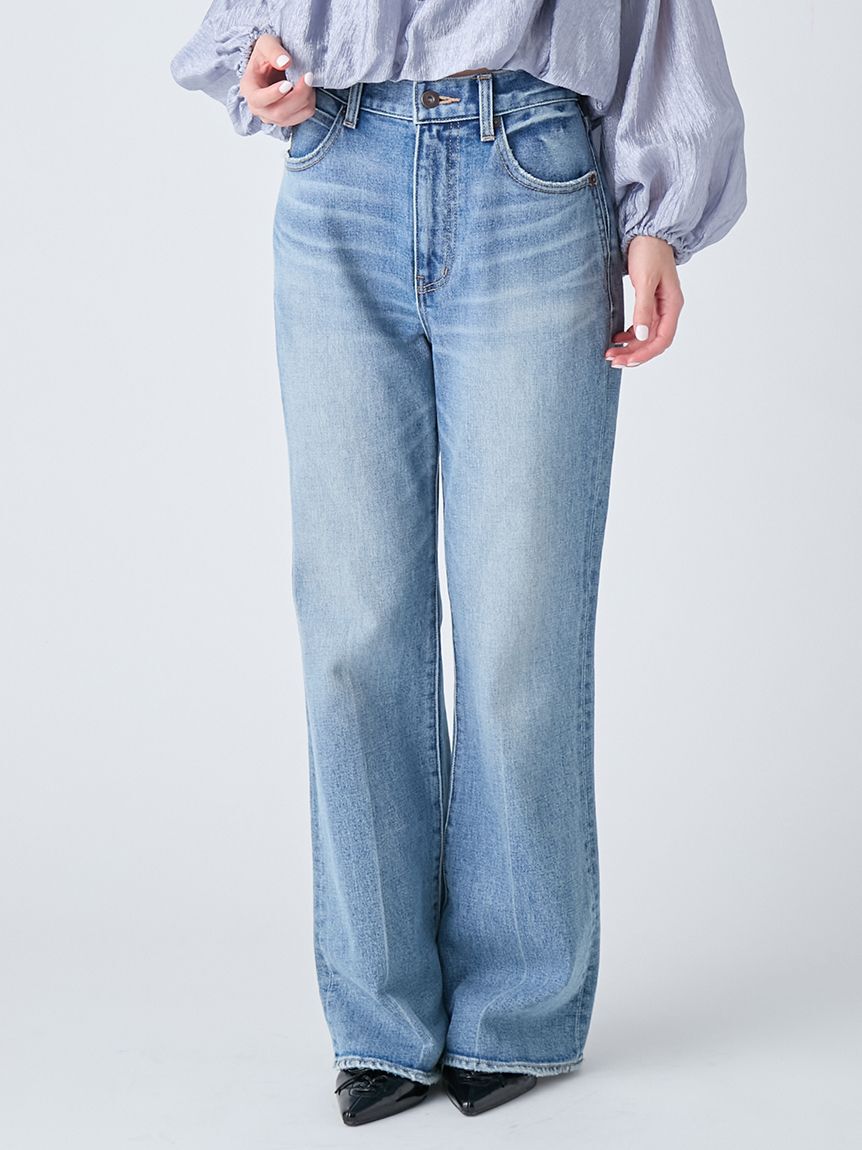 LILY BROWN「【WEB限定00サイズ】ストレッチセミフレアデニムパンツ」|デニム|