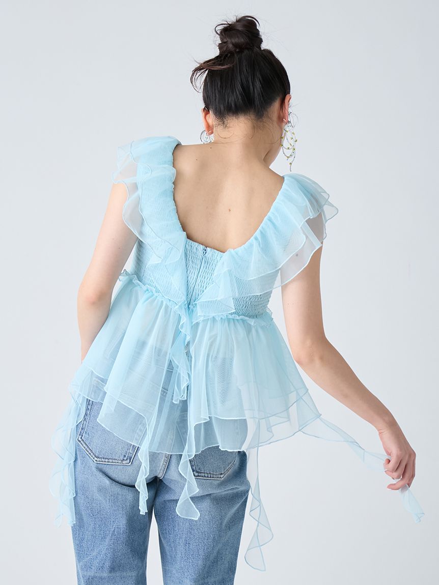 LILY BROWN「パピヨンチュールフリルトップス」|シャツ・ブラウス|