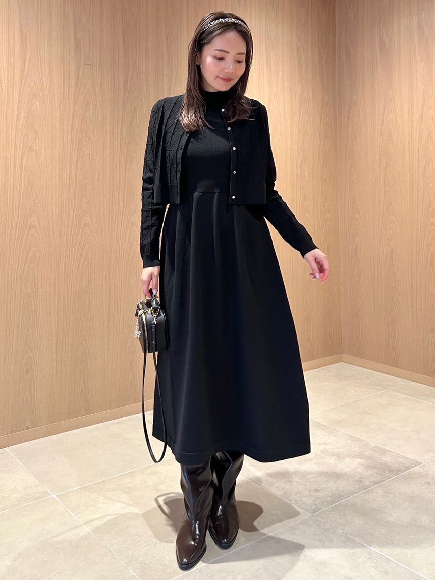 CELFORD「Premiumスプリングプレートパターンニットアップ」|ワンピース|