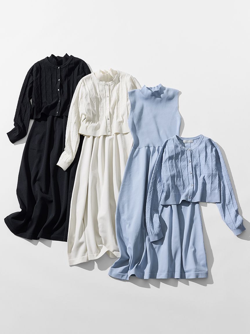 CELFORD「Premiumスプリングプレートパターンニットアップ」|ワンピース|