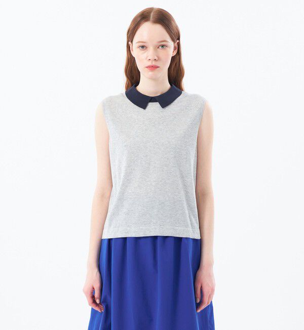 MACKINTOSH PHILOSOPHY「【Bi-color Knit Polo（バイカラーニットポロ）】ノースリーブ」|ニット・セーター|