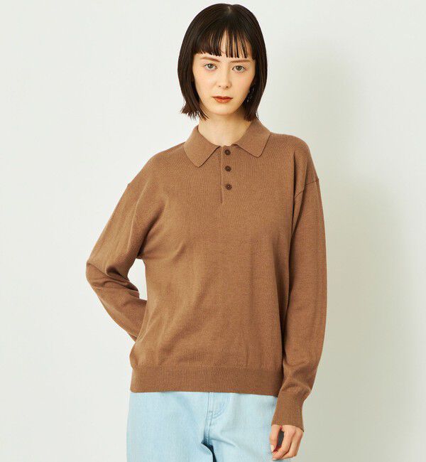 MACKINTOSH PHILOSOPHY「GREY LABEL コットンウールニットポロ」|ニット・セーター|ベージュ