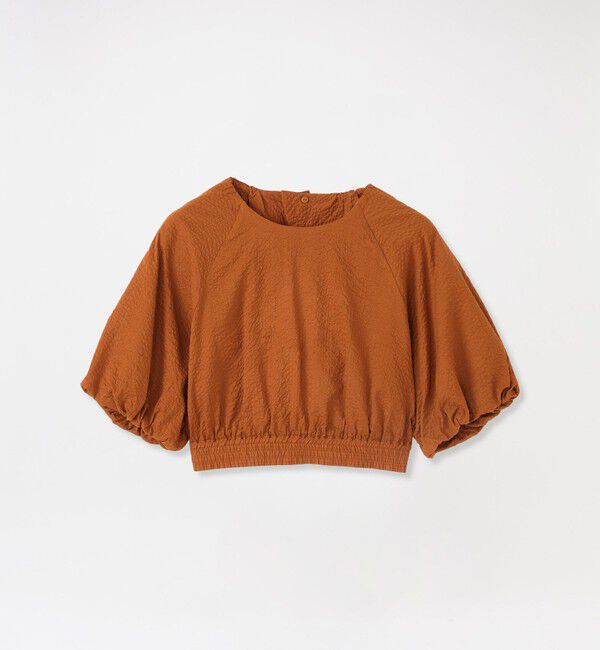  「オープンバッククロップトブラウス」|シャツ・ブラウス|オレンジ
