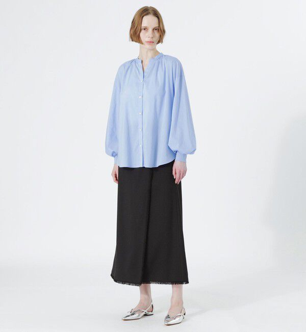  「リネンミックスギャザーブラウス」|シャツ・ブラウス|