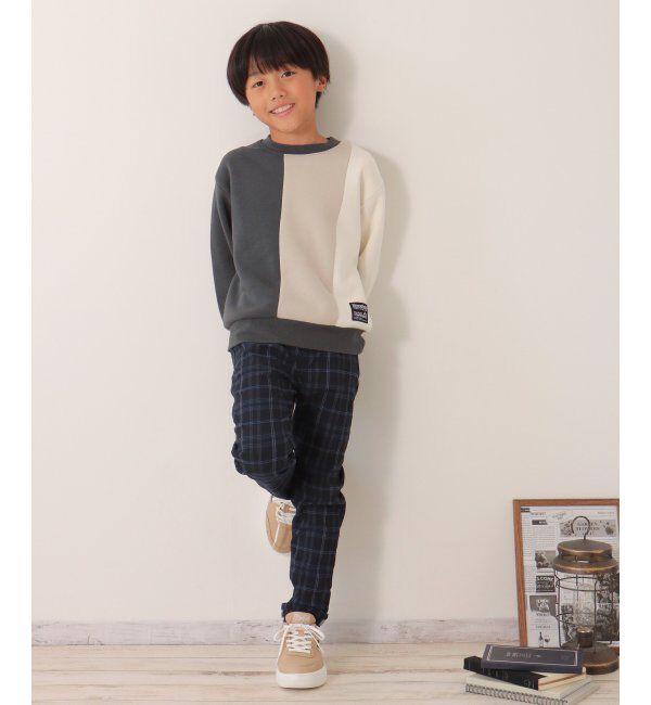 ikka kids「裏起毛縦切り替えトレーナー（120~160cm）」|Tシャツ・カットソー|