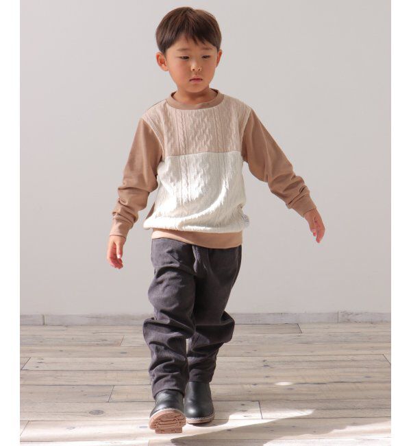 ikka kids「ケーブルニットソーブロックストレーナー（120~160cm）」|Tシャツ・カットソー|