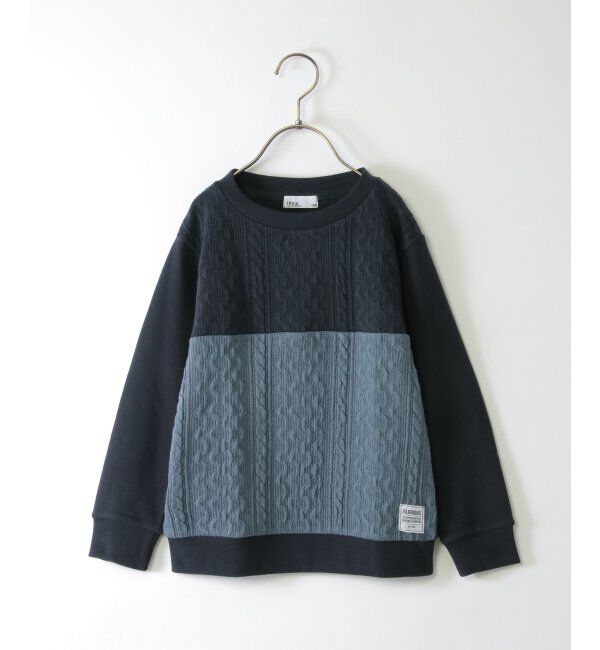 ikka kids「ケーブルニットソーブロックストレーナー（120~160cm）」|Tシャツ・カットソー|