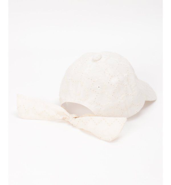 ikka kids「後ろリボン総レースキャップ」|その他|ベージュ1