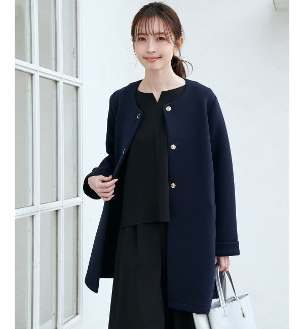 IKKA LOUNGE「ダンボールニットノーカラーコート」|その他|