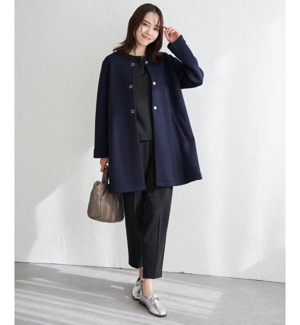 IKKA LOUNGE「ダンボールニットノーカラーコート」|その他|