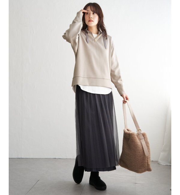 ikka「GOKU楽 鹿の子ダンボールパーカー」|パーカー|