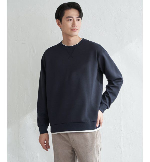 ikka「GOKU楽リップルダンボールクルーネック」|パーカー|