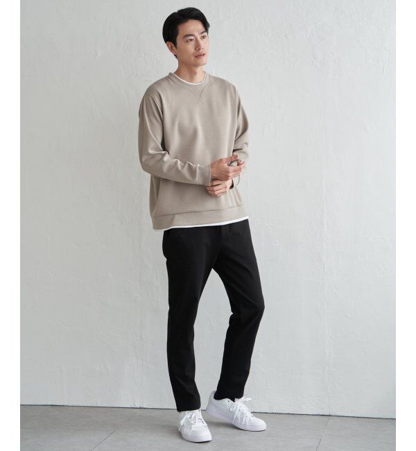 ikka「GOKU楽リップルダンボールクルーネック」|パーカー|