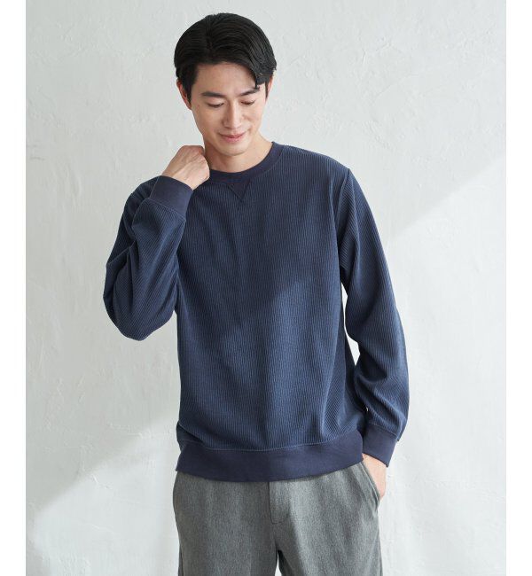 ikka「モールワッフルクルーネック」|パーカー|