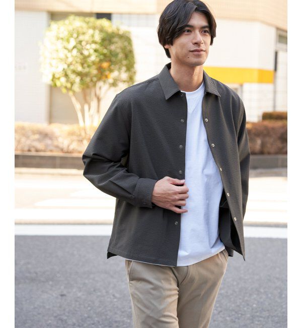 ikka「イージケアサッカースナップシャウター」|ブルゾン・スタジャン|グレー