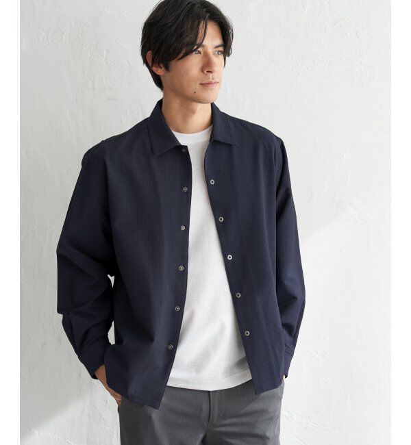 ikka「イージケアサッカースナップシャウター」|ブルゾン・スタジャン|ネイビーブルー