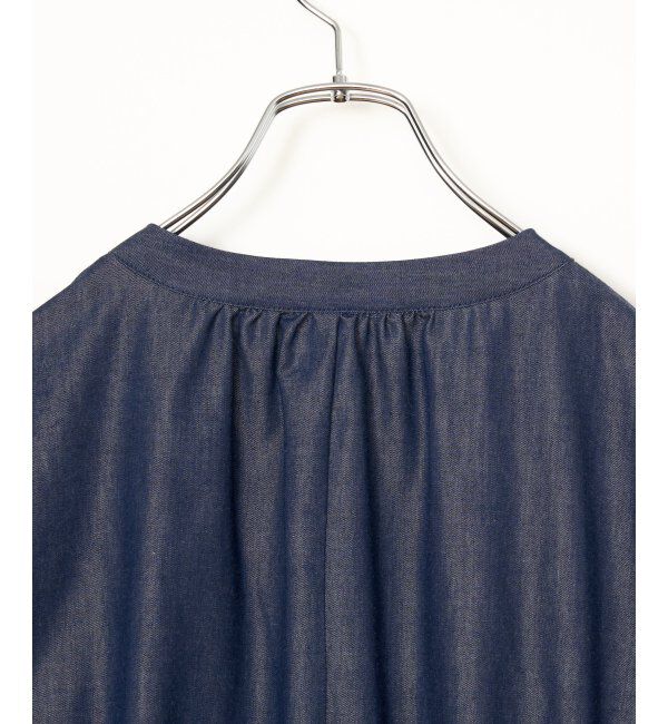 ikka「バンドカラーウエストドロストＯＰ」|ワンピース|