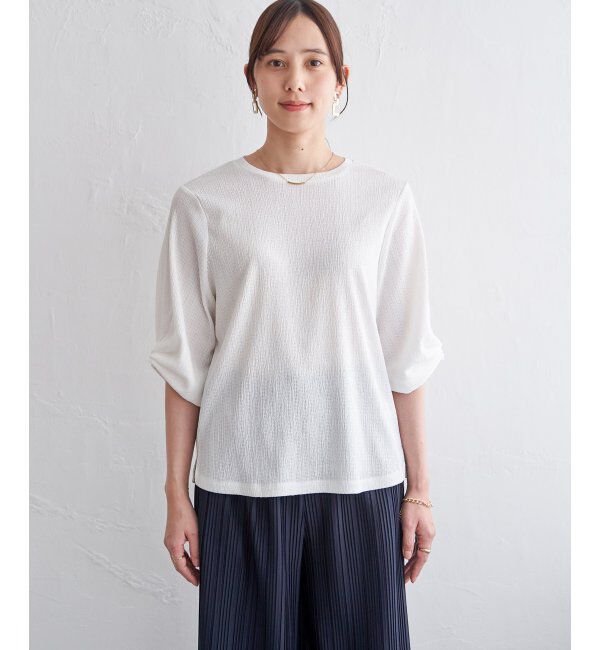 IKKA LOUNGE「ジャガードホイップスリーブプルオーバー」|Tシャツ・カットソー|