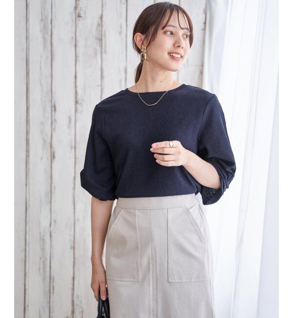 IKKA LOUNGE「ジャガードホイップスリーブプルオーバー」|Tシャツ・カットソー|