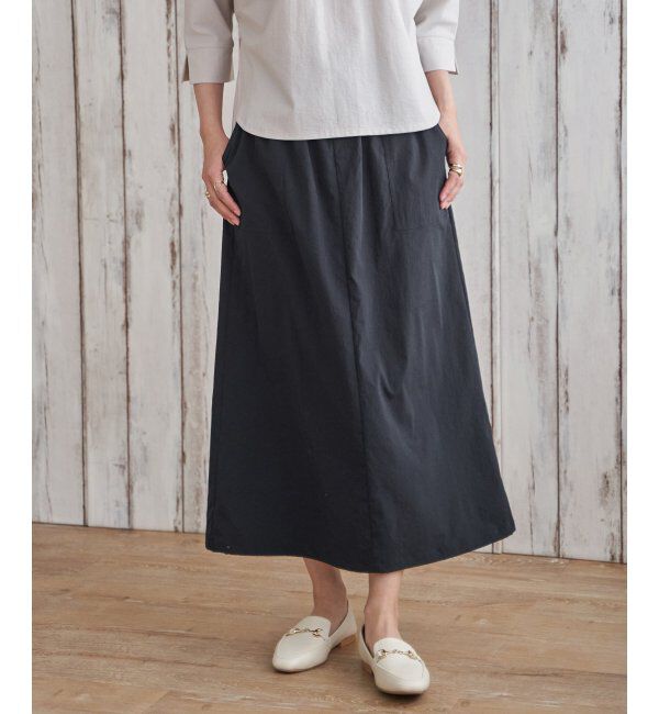 ikka「ドライテックチノベイカースカート」|スカート|ネイビーブルー
