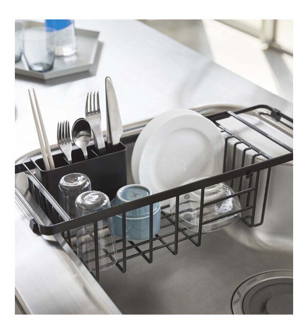 Lbc with Life「伸縮水切りワイヤーBK タワー」|食器・キッチングッズ|ブラック