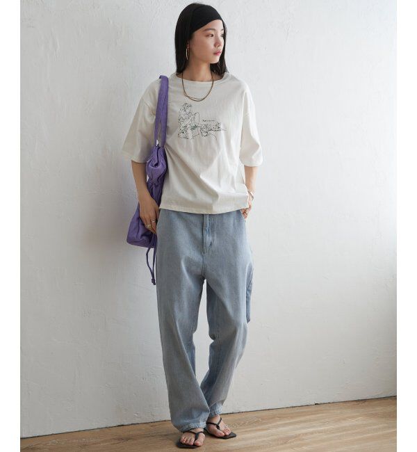 Lbc with Life「GirlプリントビッグTシャツ」|Tシャツ・カットソー|