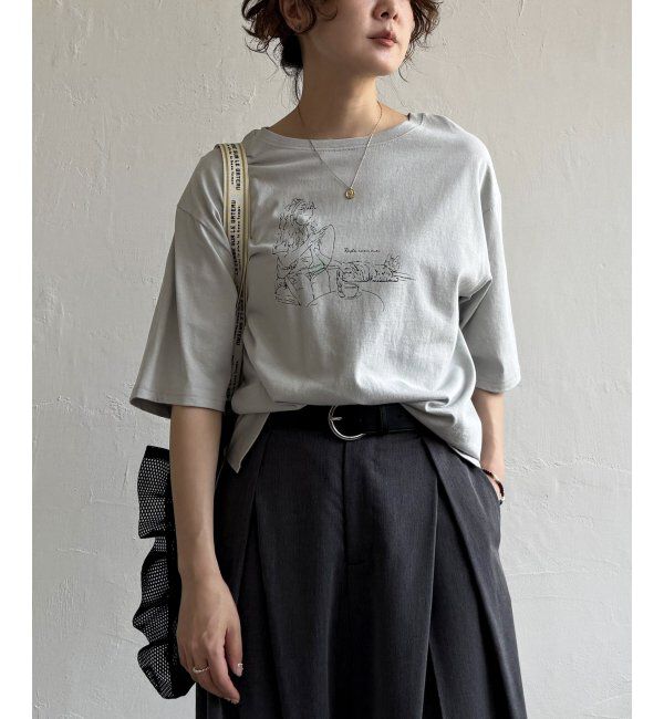 Lbc with Life「GirlプリントビッグTシャツ」|Tシャツ・カットソー|