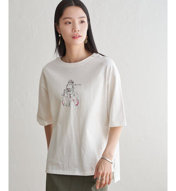 Lbc with Life「GirlプリントビッグTシャツ」|Tシャツ・カットソー|