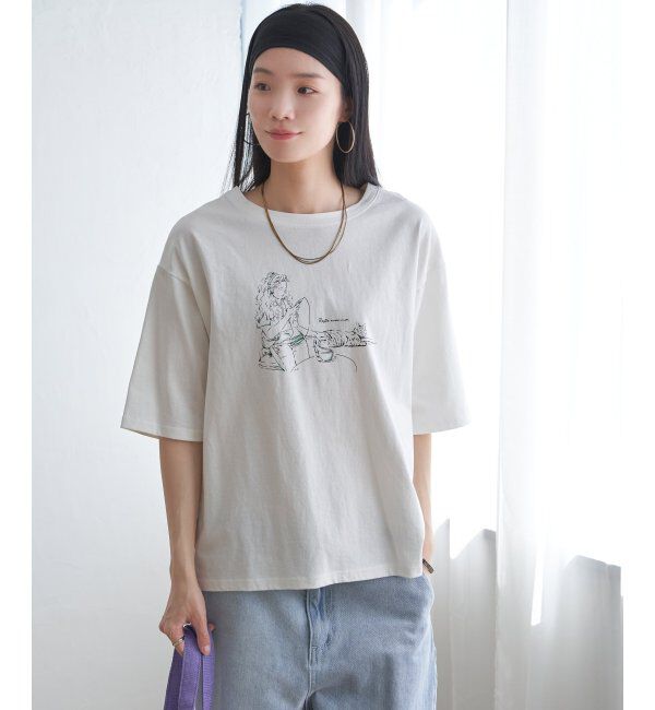 Lbc with Life「GirlプリントビッグTシャツ」|Tシャツ・カットソー|