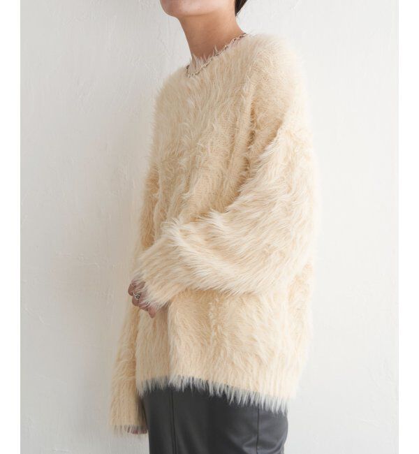 VENCE share style「フェイクフェザー天竺プルオーバー」|ニット・セーター|