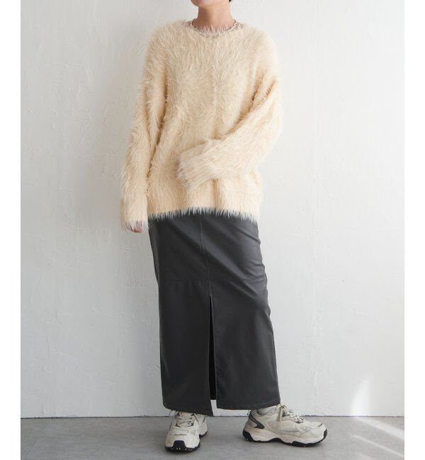 VENCE share style「フェイクフェザー天竺プルオーバー」|ニット・セーター|
